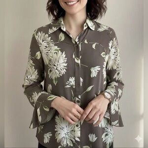 Floral Romantic Blouse Classy Office Elegant